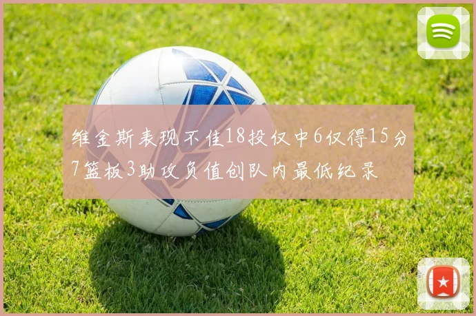 维金斯表现不佳18投仅中6仅得15分7篮板3助攻负值创队内最低纪录